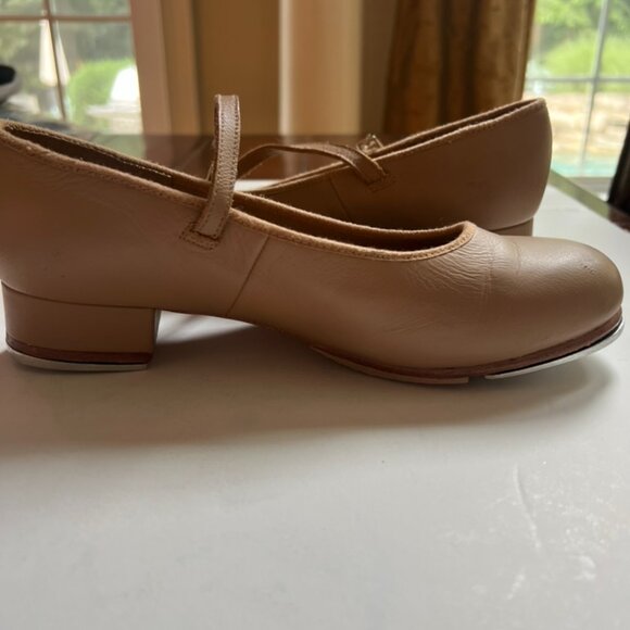 Bloch Ladies Tap- On Tan Leather MaryJane Tap soes size 71/2 - Picture 7 of 12